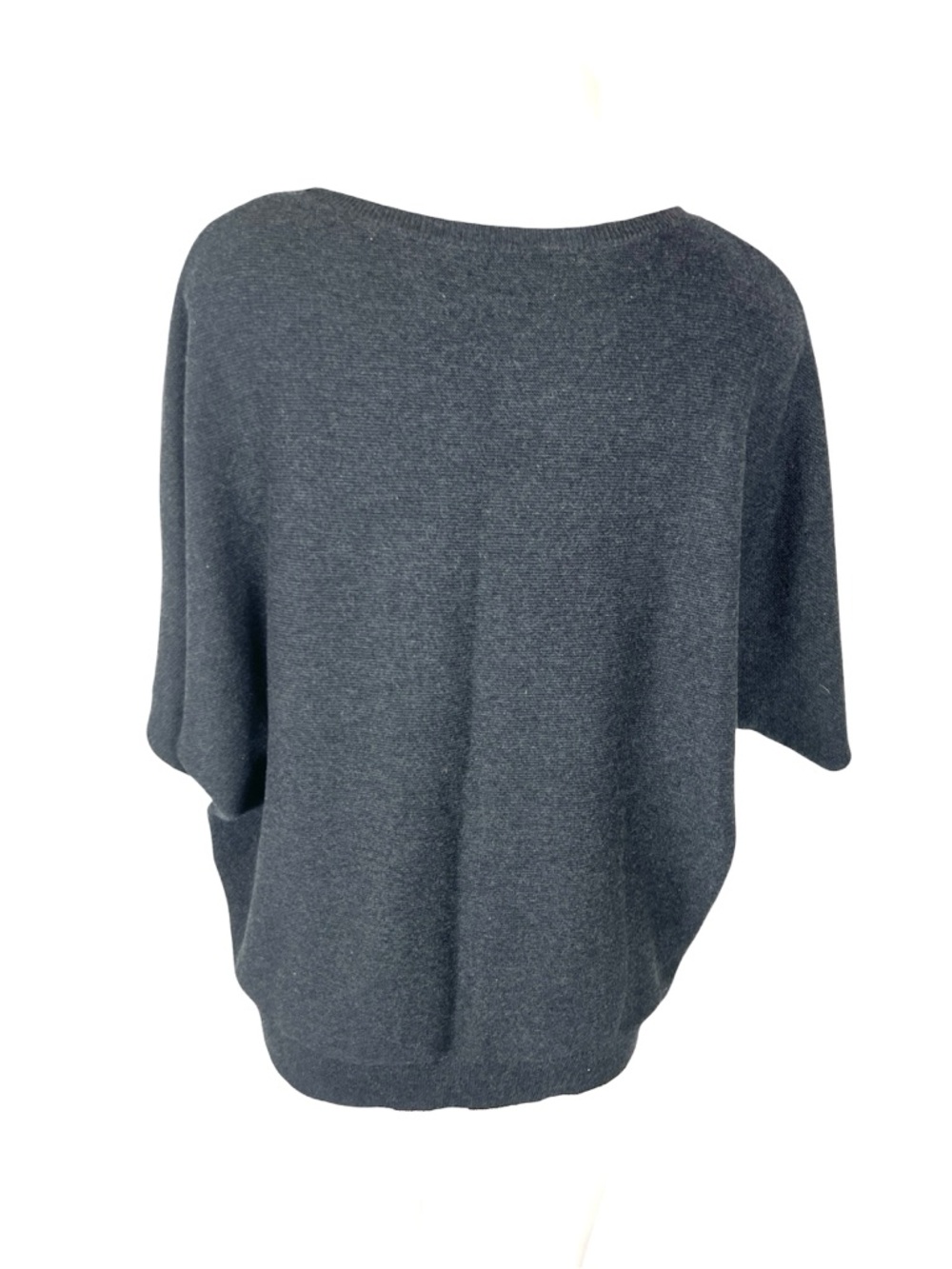 Quince lightweight cotton cashmere dolman sleeve sweater Heather charcoal L - Picture 2 of 9
